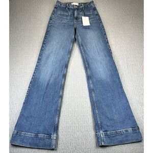 1970s Disco Style Zara Boot Cut new with tags Dress Jean Women 2/24X33‎ Highrise